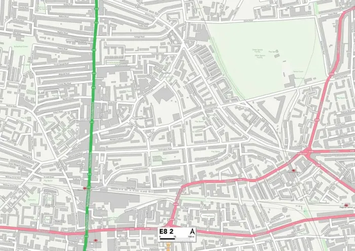 Framed Print : Hackney E8 2 Print Map Sector Framed Print : Hackney E8 2 Print Map Sector