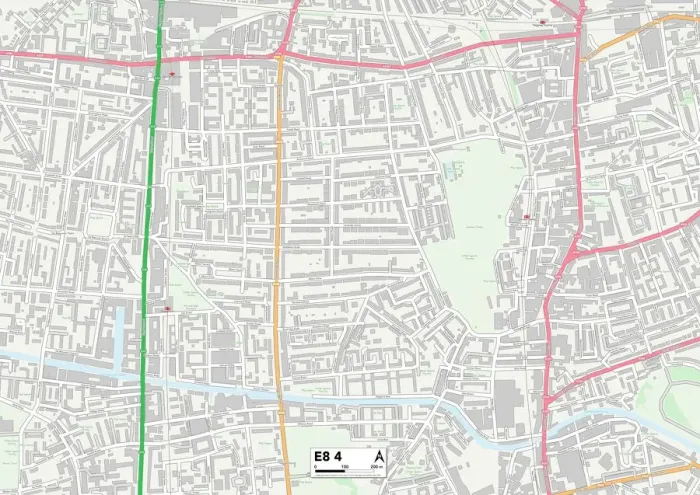 Framed Print : Hackney E8 4 Print Map Postcode Sector