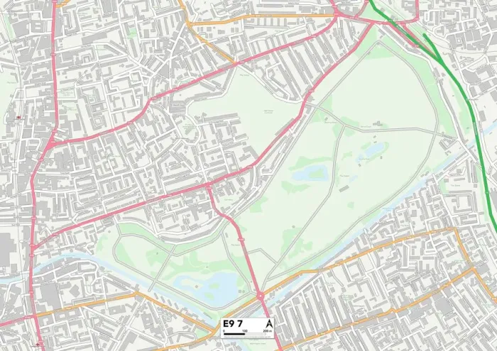 Framed Print : Hackney E9 7 Print Map Sector Framed Print : Hackney E9 7 Print Map Sector