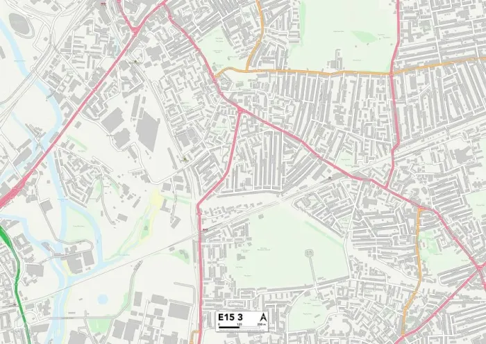 Framed Print : Newham E15 3 Print Map Sector Framed Print : Newham E15 3 Print Map Sector