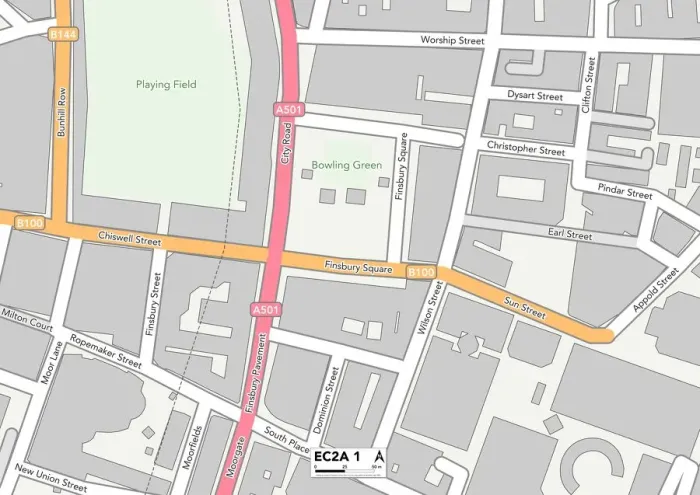 Framed Print : Hackney EC2A 1 Print Map Postcode Sector Framed Print : Hackney EC2A 1 Print Map Postcode Sector
