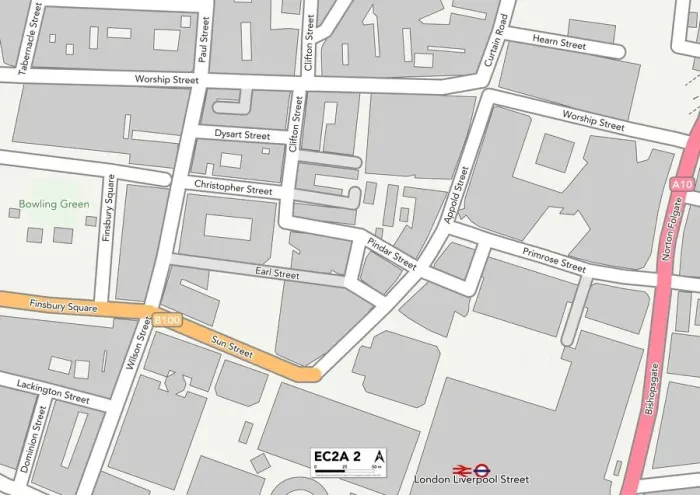 Framed Print : Hackney EC2A 2 Print Map Postcode Sector Framed Print : Hackney EC2A 2 Print Map Postcode Sector