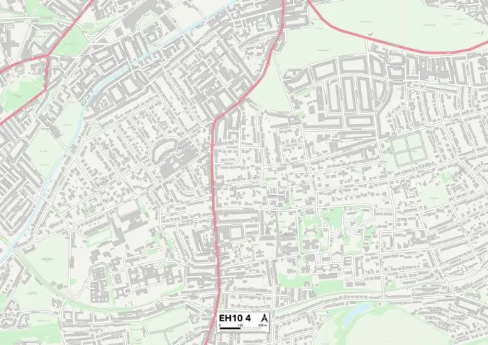 Framed Print : Edinburgh EH10 4 Postcode Sector Print Map Framed Print : Edinburgh EH10 4 Postcode Sector Print Map