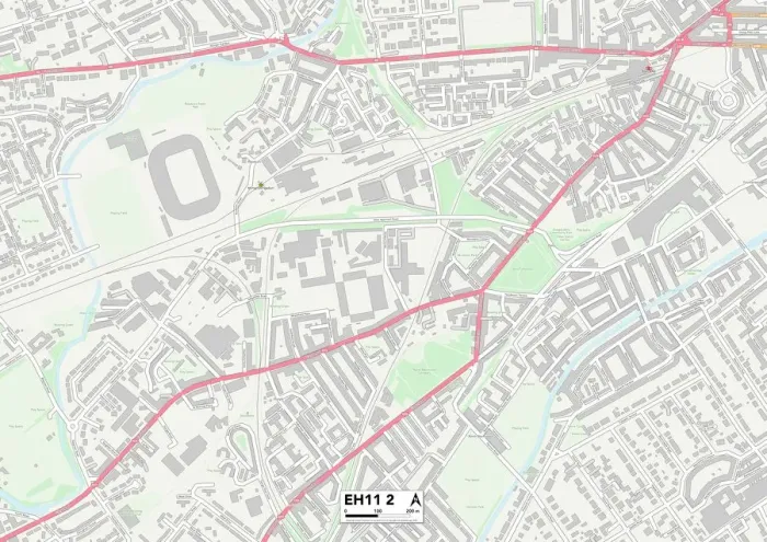 Framed Print : Edinburgh EH11 2 Print Map Sector