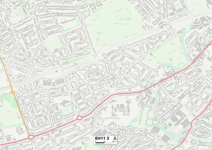 Framed Print : Edinburgh EH11 3 Print Map Sector
