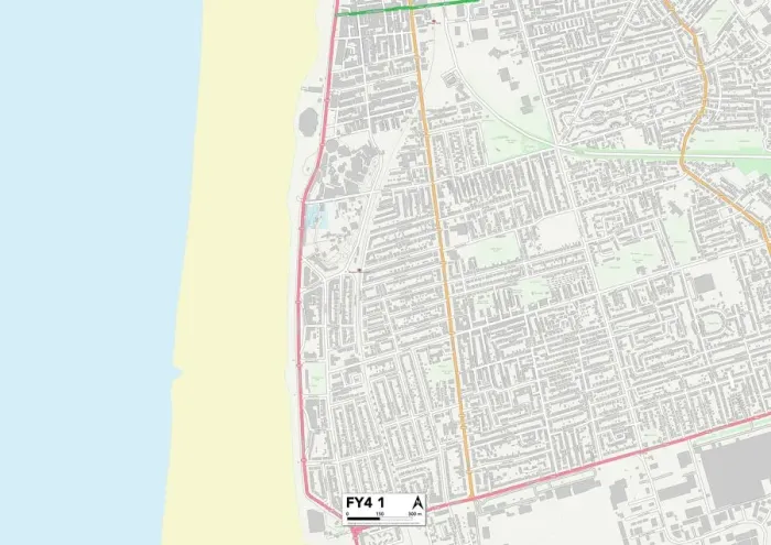 Framed Print : Blackpool FY4 1 Print Map Postcode Sector Framed Print : Blackpool FY4 1 Print Map Postcode Sector