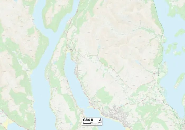 Framed Print : Argyll and Bute G84 8 Print Map Sector