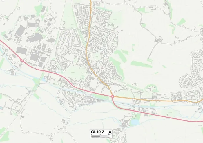Framed Print : Stroud GL10 2 Print Map Sector Framed Print : Stroud GL10 2 Print Map Sector