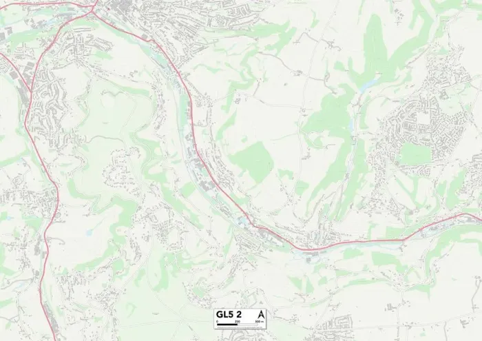 Framed Print : Stroud GL5 2 Print Map Sector