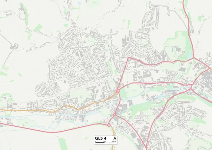 Framed Print : Stroud GL5 4 Print Map Sector Framed Print : Stroud GL5 4 Print Map Sector