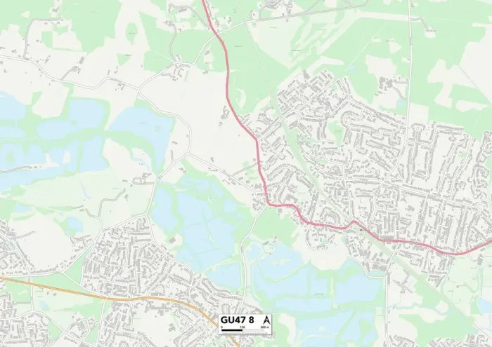 Framed Print : GU47 8 Print Map of Bracknell Forest Area Framed Print : GU47 8 Print Map of Bracknell Forest Area