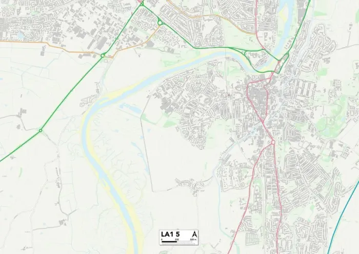 Framed Print : Lancaster LA1 5 Print Map Sector Framed Print : Lancaster LA1 5 Print Map Sector