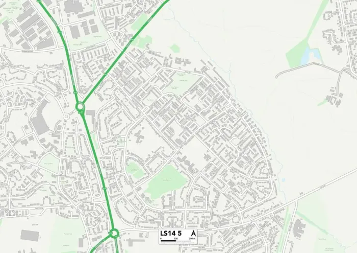 Framed Print : Leeds LS14 5 Print Map Sector Framed Print : Leeds LS14 5 Print Map Sector