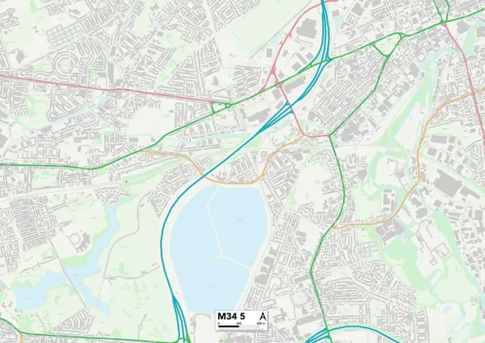 Framed Print : Tameside M34 5 Print Map Sector