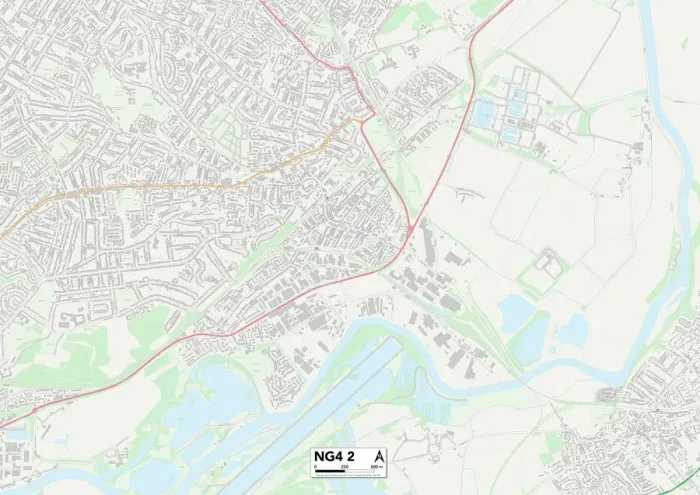 Framed Print : Gedling NG4 2 Print Map Sector Guide Framed Print : Gedling NG4 2 Print Map Sector Guide