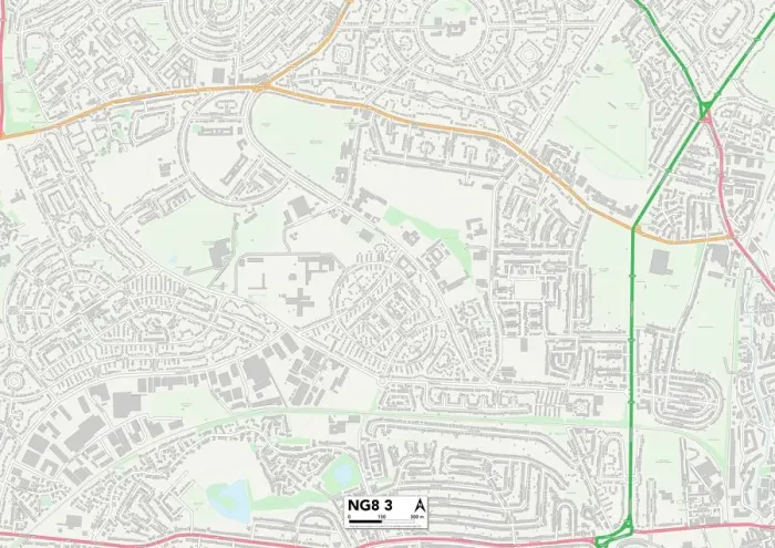 Framed Print : Nottingham NG8 3 Print Map Sector Framed Print : Nottingham NG8 3 Print Map Sector