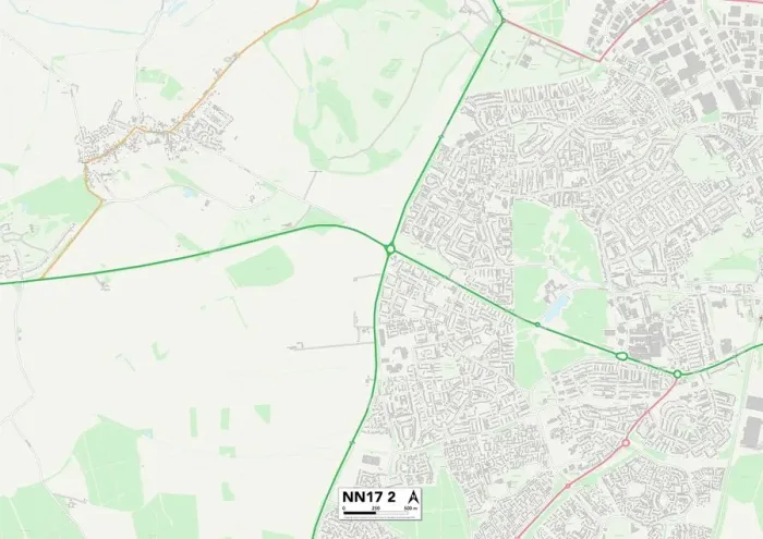 Framed Print : Corby NN17 2 Print Map Sector