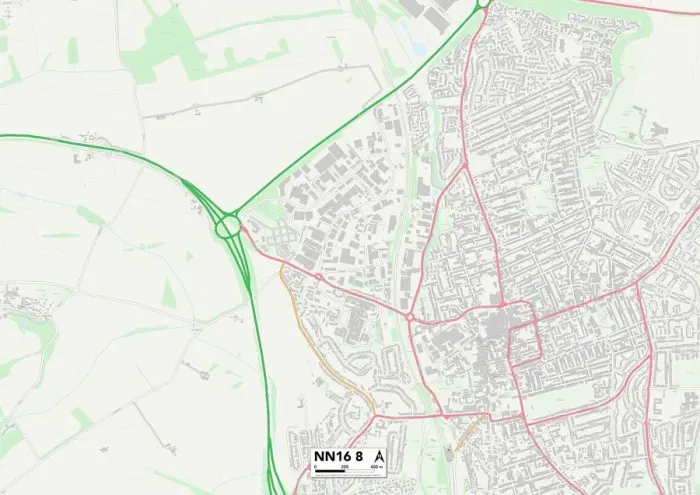 Framed Print : Kettering NN16 8 Postcode Sector Print Map Framed Print : Kettering NN16 8 Postcode Sector Print Map