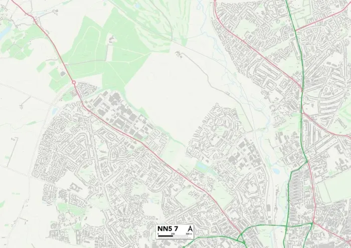 Framed Print : Northampton NN5 7 Print Map Sector Guide