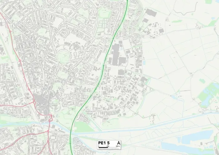 Framed Print : Peterborough PE1 5 Print Map Sector