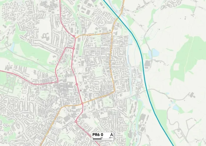 Framed Print : Chorley PR6 0 Print Map Sector Framed Print : Chorley PR6 0 Print Map Sector