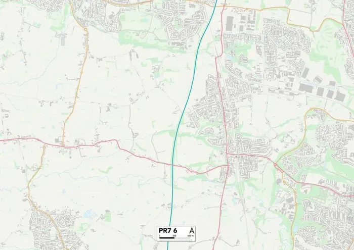 Framed Print : Chorley PR7 6 Print Map Sector Framed Print : Chorley PR7 6 Print Map Sector