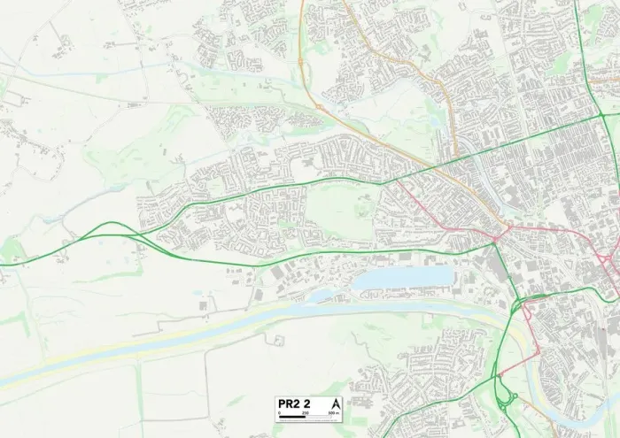 Framed Print : Preston PR2 2 Print Map Sector Framed Print : Preston PR2 2 Print Map Sector