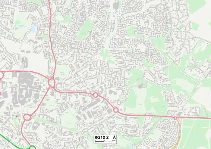 Framed Print : Bracknell Forest RG12 2 Print Map Sector Framed Print : Bracknell Forest RG12 2 Print Map Sector