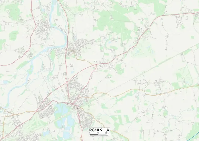 Framed Print : Wokingham RG10 9 Print Map Sector
