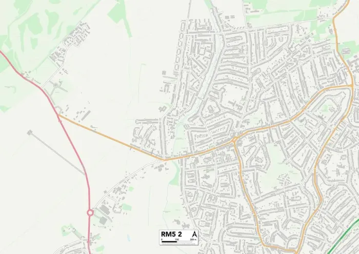 Framed Print : RM5 2 Print Map of Romford Area Framed Print : RM5 2 Print Map of Romford Area