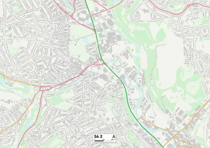 Framed Print : Sheffield S6 2 Print Map Postcode Sector Framed Print : Sheffield S6 2 Print Map Postcode Sector