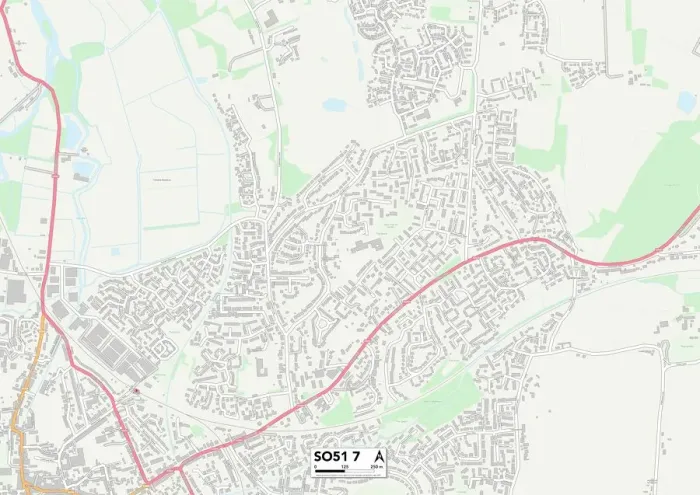 Framed Print : Test Valley SO51 7 Print Map