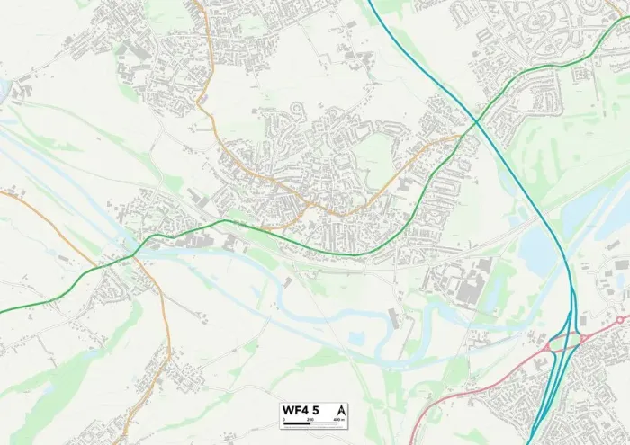 Framed Print : Wakefield WF4 5 Print Map Sector Framed Print : Wakefield WF4 5 Print Map Sector