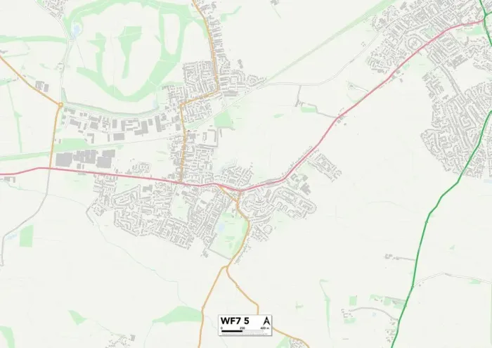 Framed Print : Wakefield WF7 5 Print Map Sector Framed Print : Wakefield WF7 5 Print Map Sector