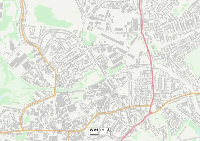 Framed Print : Wolverhampton WV13 1 Print Map Framed Print : Wolverhampton WV13 1 Print Map