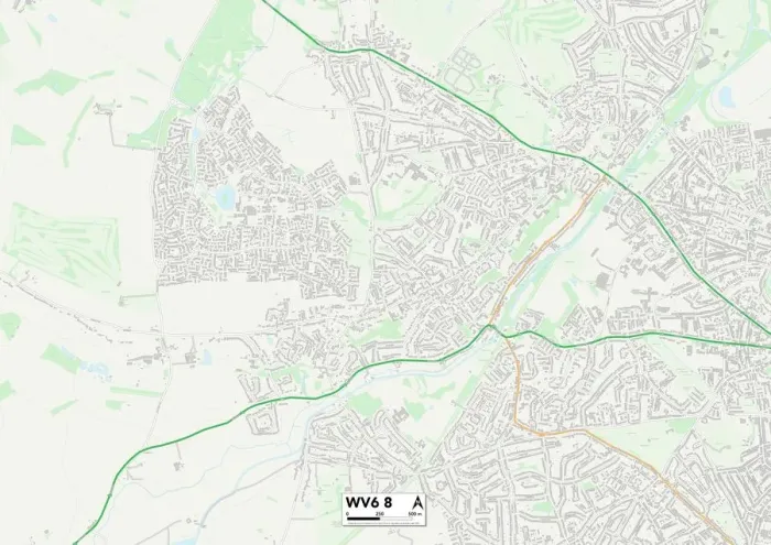 Framed Print : Wolverhampton WV6 8 Print Map Sector Framed Print : Wolverhampton WV6 8 Print Map Sector
