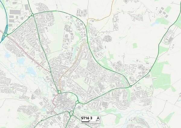 Staffordshire ST16 3 Map