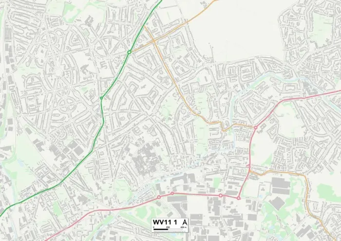 Framed Print : Wolverhampton WV11 1 Print Map Sector Framed Print : Wolverhampton WV11 1 Print Map Sector