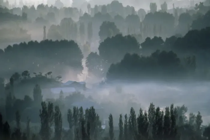 Framed Print : Kashmir Evening Mist Print Framed Print : Kashmir Evening Mist Print