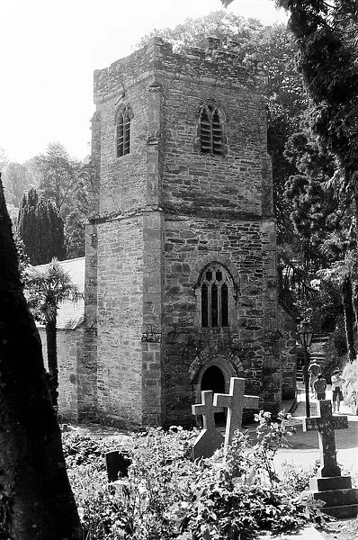The 13th century St Just in Roseland Church, in St Just in Roseland, Cornwall