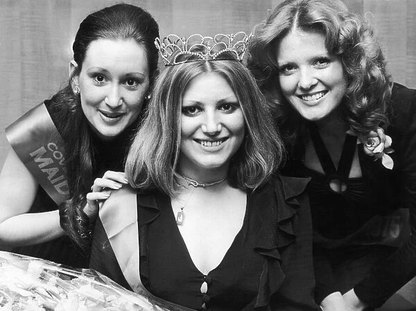1975 Coventry Carnival Queen seen here with her two maids of honour. 5th April 1975