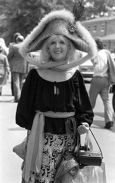 1978 Clothing Ascot Fashion june 1978 Gertude Shilling wearing napoleon style hat