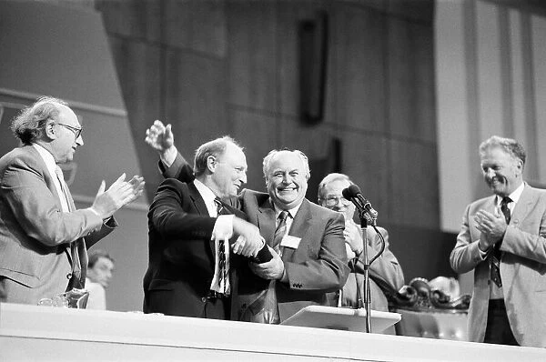 The 1986 Trades Union Congress held in Brighton. Labour Leader Neil Kinnock with TUC