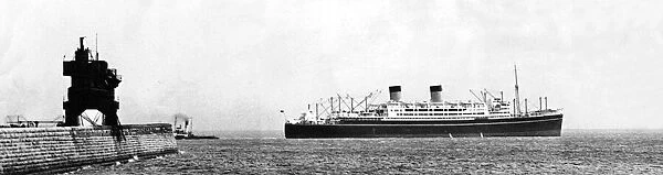 The 27, 000 tons motor liner ship the Dominion Monarch built at a Wallsend shipyard