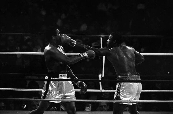 Action during the world heavyweight title fight between challenger Muhammad Ali