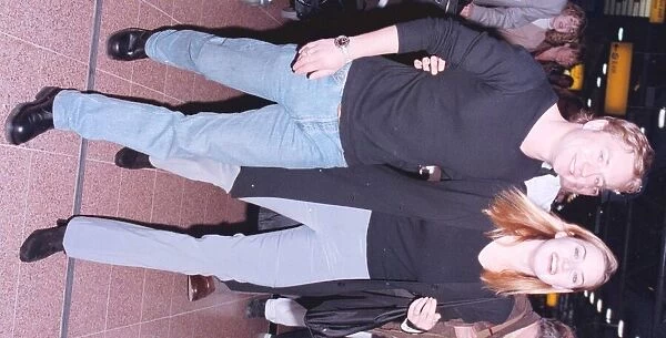 Actress Kate Winslet March 1998 with boyfriend Jim Threapleton before flying to
