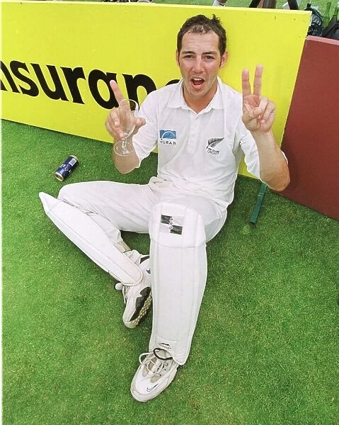 Adam Parore of new Zealand celebreates victory England v New Zealand Cricket 4th
