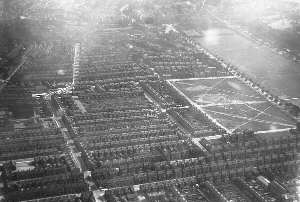 Aerial view of Nottingham circa 1950. Local Caption Nottinghamshire