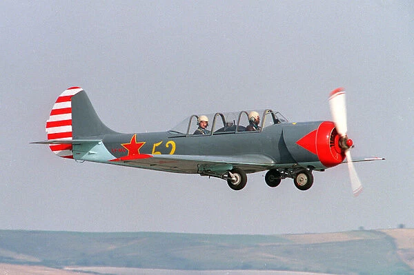 Aircraft Yak 52 Trainer August 1993 flying at the Wroughton Airshow