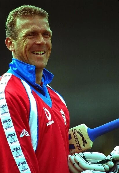 Alec Stewart prepares to bat in the England Nets May 1999